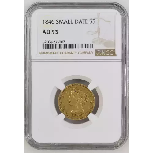 1846 5 Liberty NGC AU53 (2)