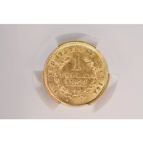 1853 G$1 T1 CACG MS62 (5)