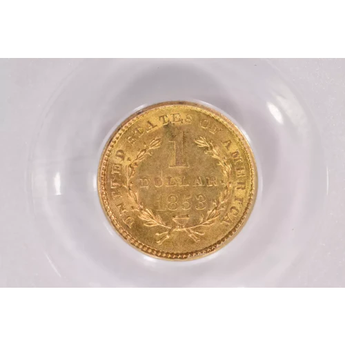 1853 G$1 T1 PCGS MS62 CAC CAC (2)