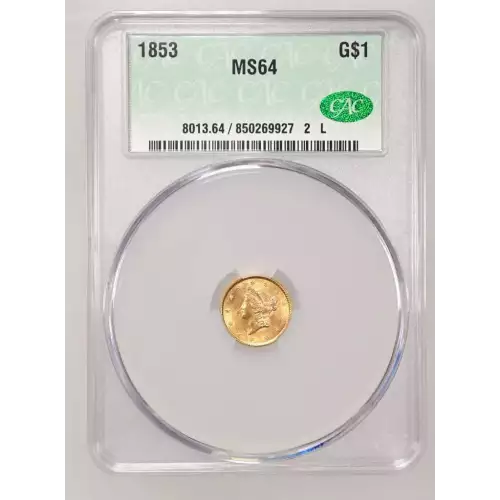 1853 G$1 T1 CACG MS64 (2)