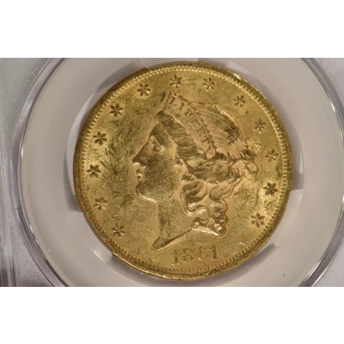 1861 20 Lib NGC MS60 CAC CAC