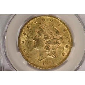1861 20 Lib NGC MS60 CAC CAC
