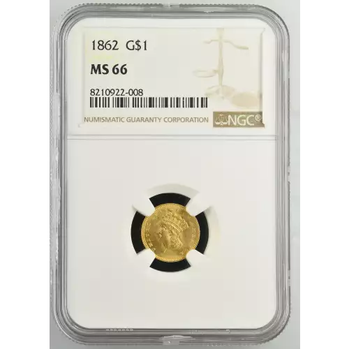 1862 Type 3 Gold Dollar NGC MS66 (2)