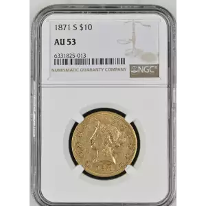 1871S 10 Lib NGC AU53 (2)