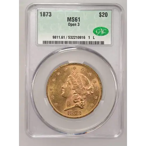 1873 Open 3 20 Lib CACG MS61 (2)