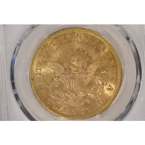 1876-S 20 Lib PCGS MS62CAC CAC (2)