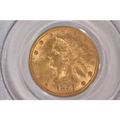 1881 $10 Lib PCGS MS62 CAC CAC