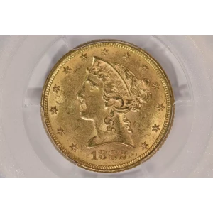 1882 $5 Lib PCGS MS63 CAC CAC