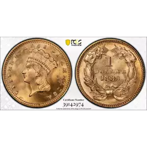 1889 G$1 T3 PCGS MS66 (2)