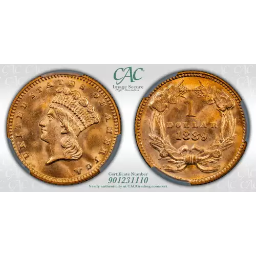 1889 Gold Dollar T3 CACG MS66 (4)