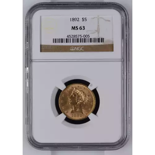 1892 5 Lib NGC MS63 (2)