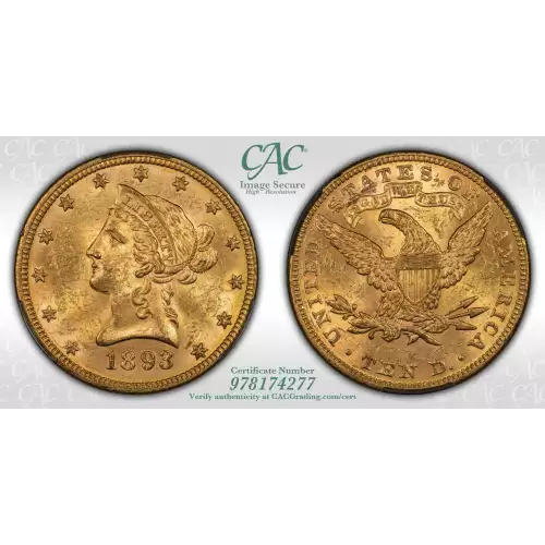 1893 10 Lib CAC MS63 (4)