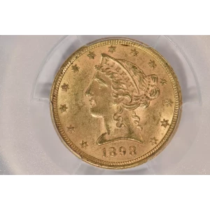 1898 $5 Lib PCGS MS63 CAC CAC