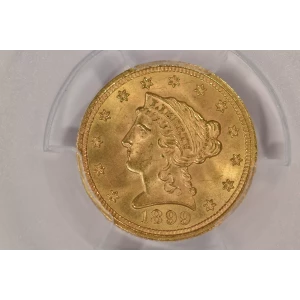 1899 2.5 Lib PCGS MS64+ CAC CAC (2)