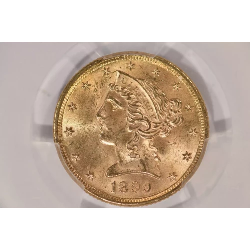 1899 $5 Lib MS64CAC CAC
