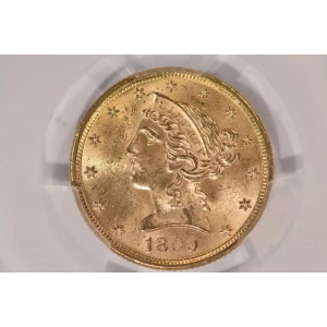 1899 $5 Lib MS64CAC CAC