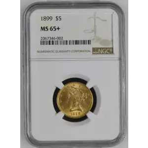 1899 $5 Lib NGC MS65+ CAC CAC (2)