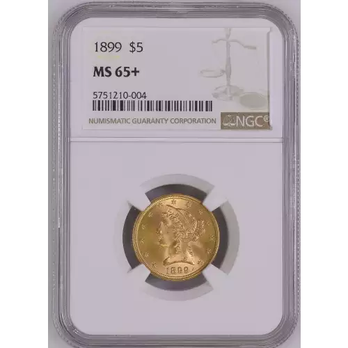 1899 $5 Lib NGC MS65+ CAC CAC (2)