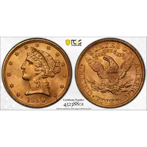 1899 5 Lib PCGS MS64 CAC CAC (2)