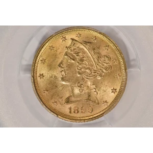 1899 $5 Lib PCGS MS64 CAC CAC (2)