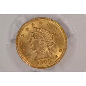 1900 2.5 Lib PCGS MS64 CAC CAC (2)