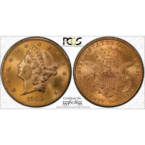 1900 20 Lib PCGS MS65 CAC CAC (2)