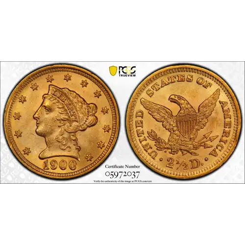 1900 2.5 Lib PCGS MS64 CAC CAC (2)