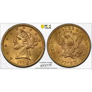 1900 $5 Lib PCGS MS64 CAC CAC (2)
