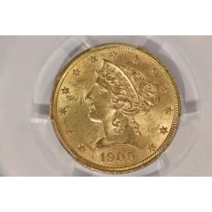 1900 5 Liberty PCGS MS64 CAC CAC