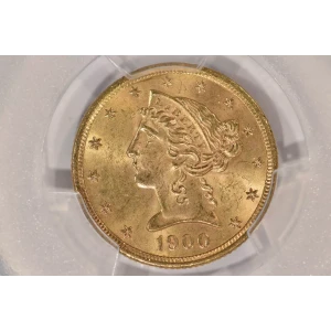 1900 5 Liberty PCGS MS64 CAC CAC