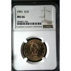 1901 $10 Lib NGC MS66 (2)