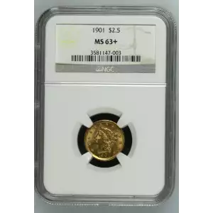1901 $2.5 Lib NGC MS63+ CAC CAC (2)