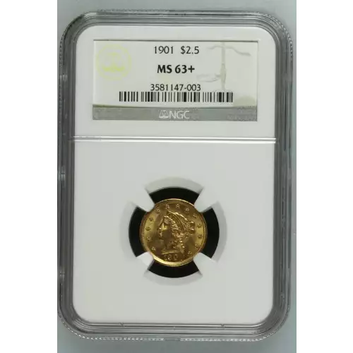 1901 $2.5 Lib NGC MS63+ CAC CAC (2)