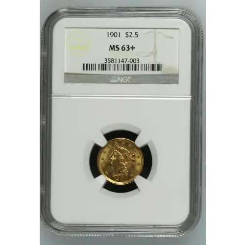 1901 $2.5 Lib NGC MS63+ CAC CAC (2)