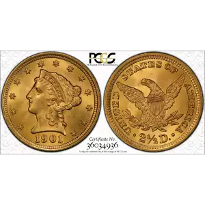 1901 2.5 Lib PCGS MS66 CAC CAC (2)