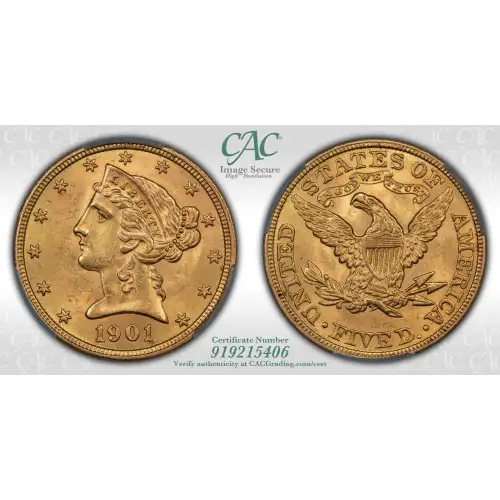 1901 5 Lib CACG MS64 (4)