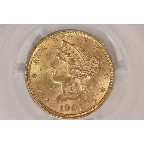 1901 $5 Lib PCGS MS64 CAC CAC (3)