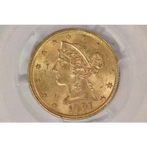 1901 $5 Lib PCGS MS64 CAC CAC (2)