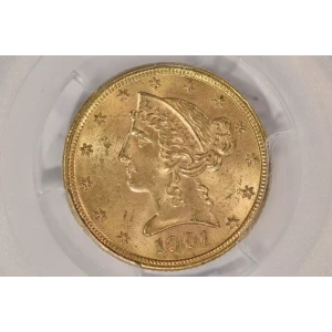 1901 $5 Lib PCGS MS64 CAC CAC (2)