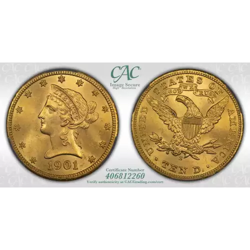 1901-S $10 Lib CACG MS64 (4)