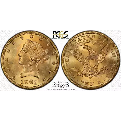 1901-S 10 LIB PCGS MS64+ CAC CAC (2)