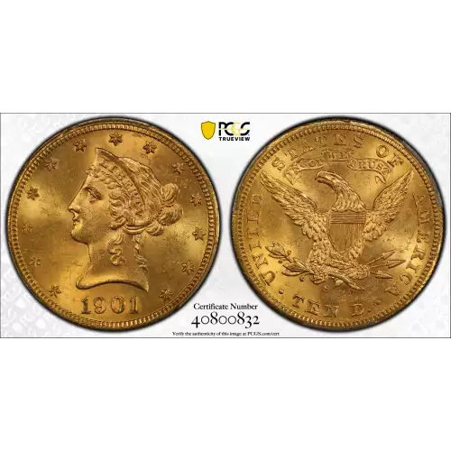1901-S 10 Lib PCGS MS64CAC CAC (2)