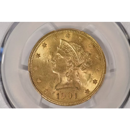 1901S 10 Lib PCGS MS64 CAC CAC
