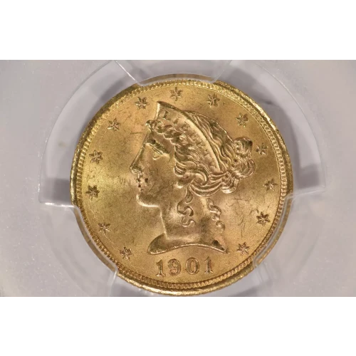 1901S 5 Liberty PCGS MS64 CAC CAC