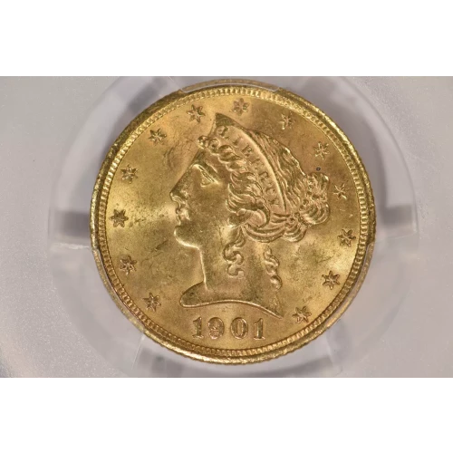 1901S 5 Liberty PCGS MS64 CAC CAC