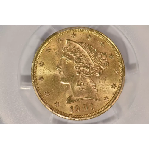 1901S 5 Liberty PCGS MS64 CAC CAC