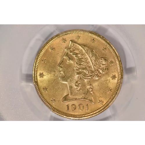 1901S 5 Liberty PCGS MS64 CAC CAC