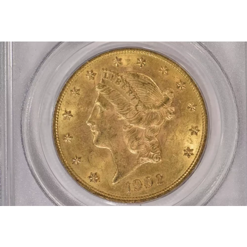 1902 $20 Lib PCGS MS62 OGH