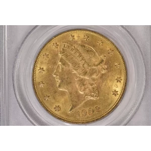 1902 $20 Lib PCGS MS62 OGH