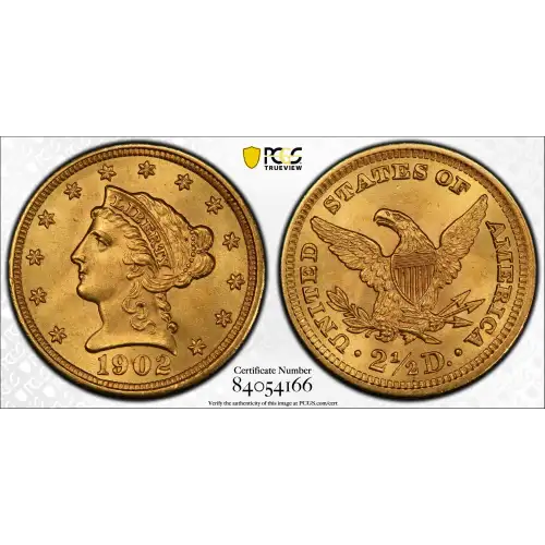1902 2.5 Lib PCGS MS64 CAC CAC (2)